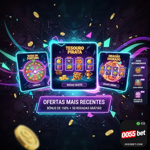 Imagem do site 0055bet na página inicial, destacando opções de apostas e promoções de cassino online.